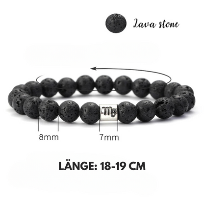 Zodiac Lava Armband