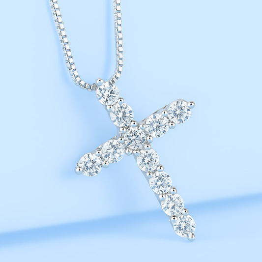 Zirkon Kreuzkette – 925 Silber