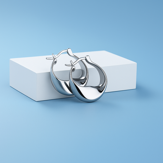 Design-Ohrringe – Unikat-Stil aus Sterling Silber