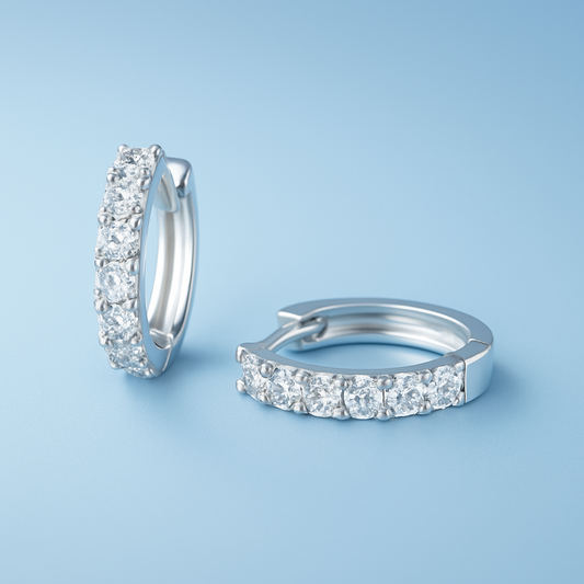 Sterling Silber Zirkon Creolen