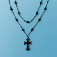 Black Crystal Cross – Trendige Damenkette