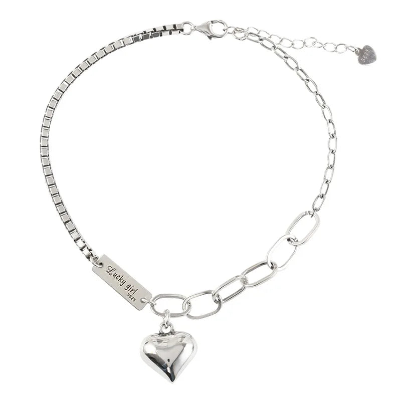 Herzglanz – Fußkette aus Sterlingsilber