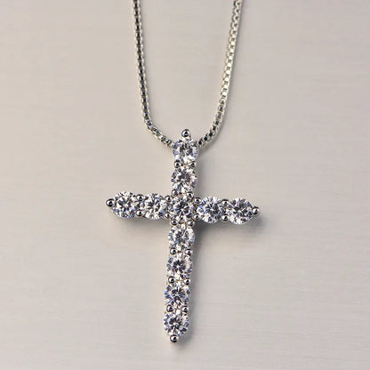 Zirkon Kreuzkette – 925 Silber
