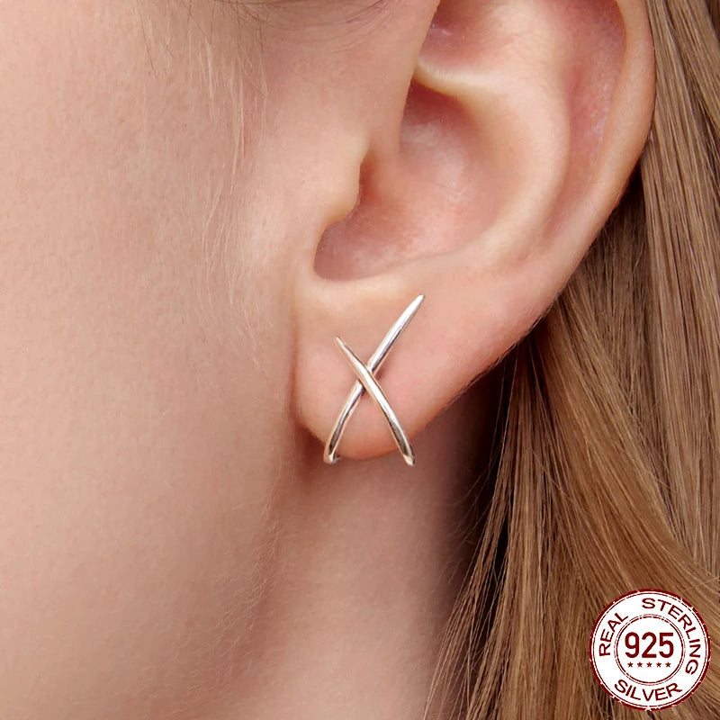 925er Silberohrringe – Geometrisches Design