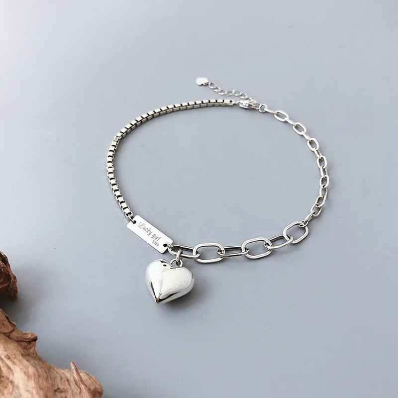 Herzglanz – Fußkette aus Sterlingsilber
