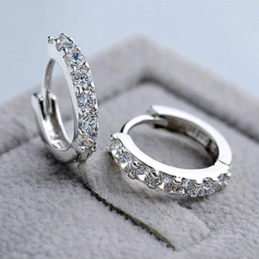 Sterling Silber Zirkon Creolen