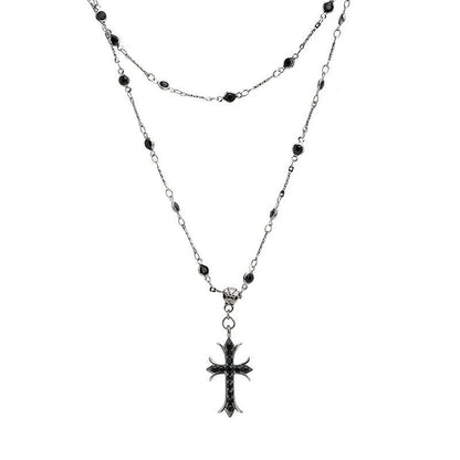 Black Crystal Cross – Trendige Damenkette