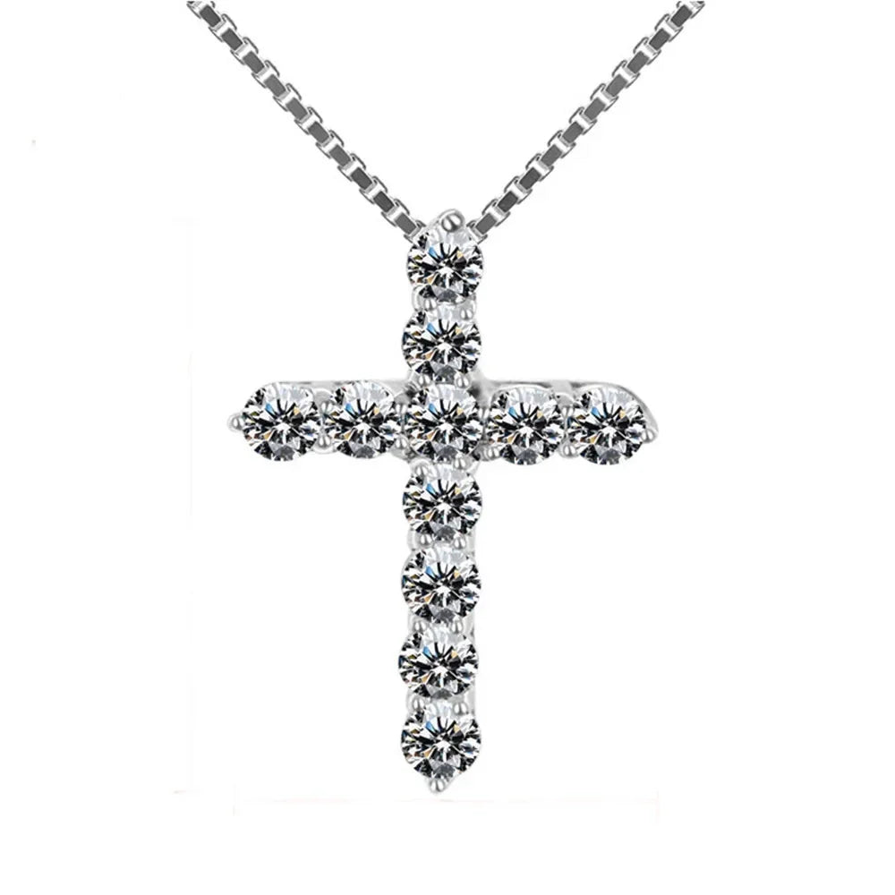 Zirkon Kreuzkette – 925 Silber
