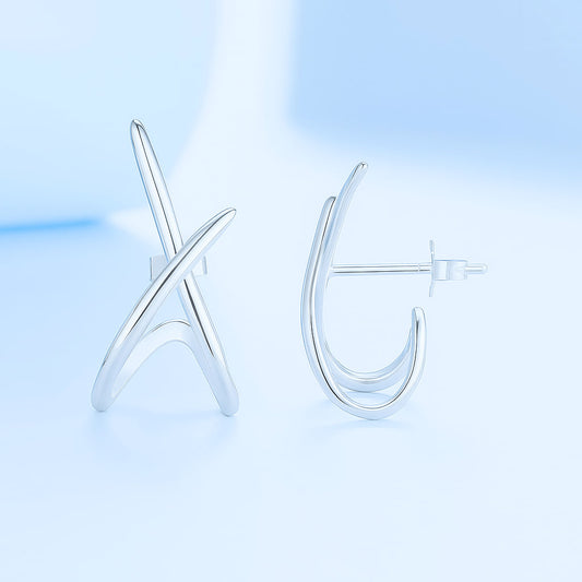 925er Silberohrringe – Geometrisches Design